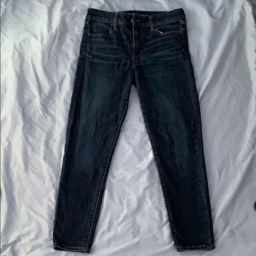 American Eagle, Dark blue jeans.